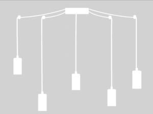 Hanglamp opbouw ceramic wit E27 fitting Cinko Ceramic Spider Perluci