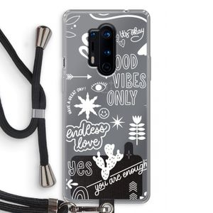 Good vibes: OnePlus 8 Pro Transparant Hoesje met koord