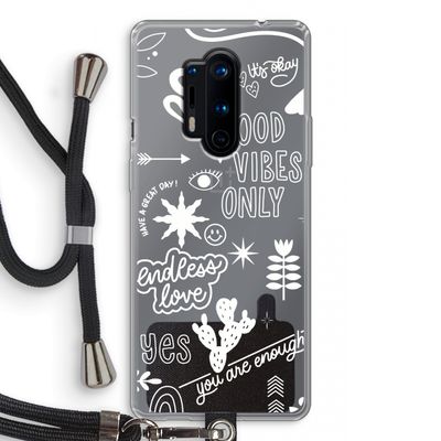 Good vibes: OnePlus 8 Pro Transparant Hoesje met koord