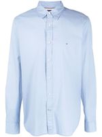 Tommy Hilfiger chemise en coton à col italien - Bleu