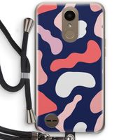 Memphis Shapes Pink: LG K10 (2017) Transparant Hoesje met koord