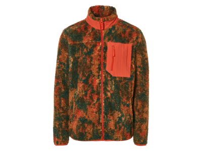 LIVERGY Heren fleecevest (AOP Oranje, XL)