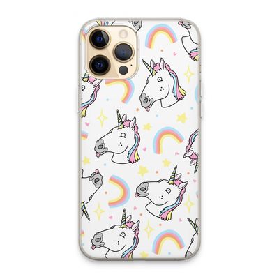 Rainbow Unicorn: iPhone 13 Pro Max Transparant Hoesje