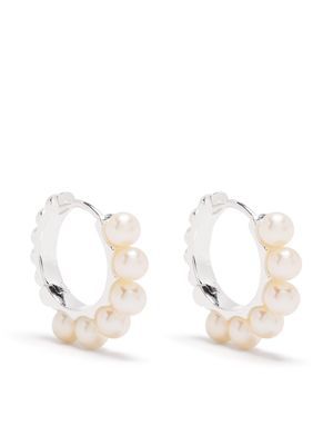 DOWER AND HALL anneaux Timeless à perles - Blanc