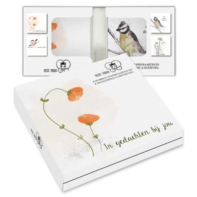 Kaartenmapje Petit Paris, Sympathy - Klaproos 8 Stuks