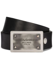 Dolce & Gabbana ceinture en cuir à boucle logo - Noir