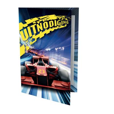 Uitnodigingen race auto | 6 stuks