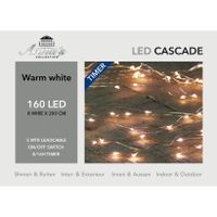 Cascade draadverlichting zilver met 160 warm witte lampjes    - - thumbnail