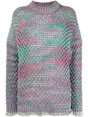 The Attico pull en crochet à col rond - Rose