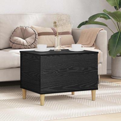 Nachtkastje Zwart eiken 60 x 44.5 x 45 cm Bewerkt hout