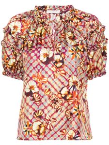 Ulla Johnson blouse en soie à imprimé graphique - Violet