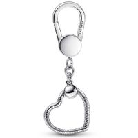 Pandora 392238C00 Hanger Bag Charm Holder Small Heart zilver - thumbnail