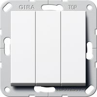 Gira drukcontact 3x enkelpolig zuiver wit glanzend 284403