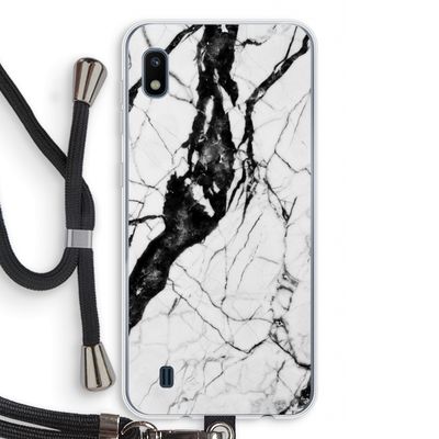 Witte marmer 2: Samsung Galaxy A10 Transparant Hoesje met koord