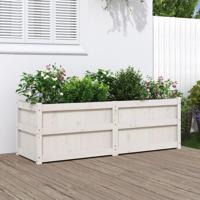 VidaXL Plantenbak 150x50x50 cm massief grenenhout wit