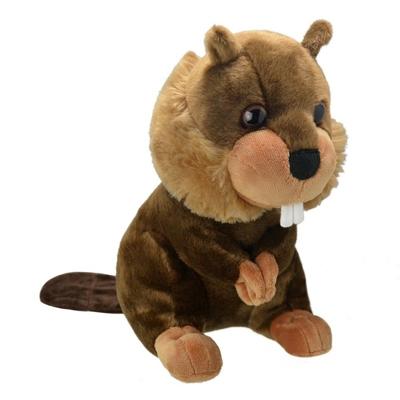 Wild Planet Bever Knuffel - bruin - pluche - 25 cm - knuffeldier