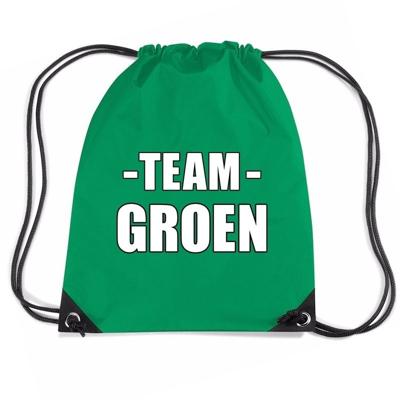 Sportdag tasje - Team groen - opberg rugtas/ sporttas - 11 Liter - 45x34 cm - div kleuren