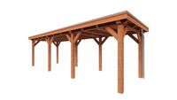 Trendhout Overkapping Siena 825x300 cm- Plat dak- Onbehandeld lariks Douglas hout- Trendhout