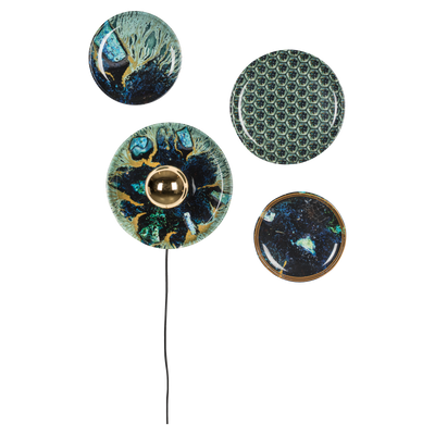 Bold Monkey Wandlamp Set van 4 No Food Here Hexagon Bold Monkey Wandlamp Set van 4 No Food Here Hexagon