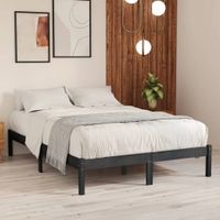 Bedframe massief grenenhout grijs 200x200 cm - thumbnail