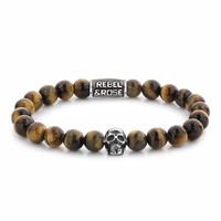 Rebel and Rose RR-SK005-S-M Armband Skull Mixed Tiger 8 mm 17,5 cm