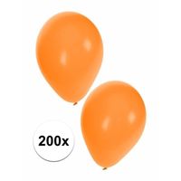 Feestartikelen Oranje ballonnen 200 stuks - thumbnail