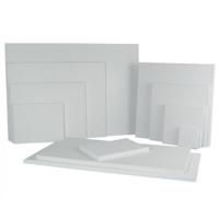 Handbespannen canvas schildersdoek - Set van 2x stuks - 50 x 70 cm - wit - schilderijen maken - thumbnail