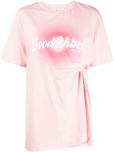 b+ab t-shirt en coton à détail noué - Rose