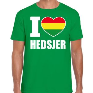 Carnaval I love Hedsjer t-shirt groen voor heren