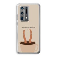 Aggressively drinks coffee: Huawei P40 Pro Plus Transparant Hoesje