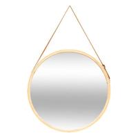 Ronde wandspiegel?Soho -?met ophanglus - naturel - bamboe/glas - Dia 50cm