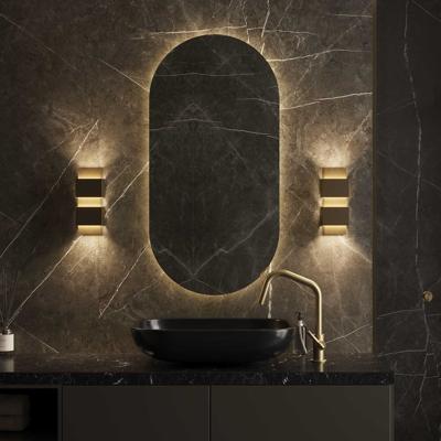 Wandlamp Martens & Meijer Berlin 10x26 cm Rechthoek Geborsteld Goud Martens Design