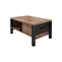 Meubella Salontafel Olivia - Zwart - Eiken - 90 cm - thumbnail