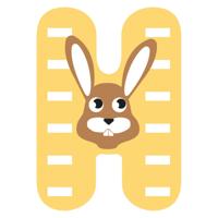 Small Foot - houten dieren kinderletter - h