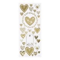 Creativ Company Stickers goud harten, 1 vel
