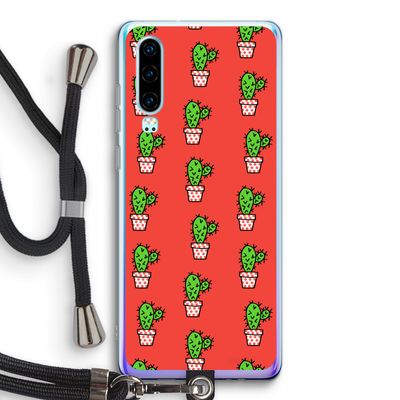 Mini cactus: Huawei P30 Transparant Hoesje met koord