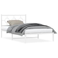 Bedframe met hoofd- en voeteneinde metaal wit 107x203 cm
