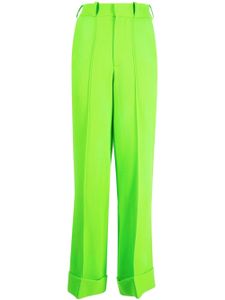 Christopher Kane pantalon ample à ourlet retroussé - Vert