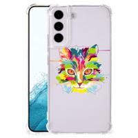 Samsung Galaxy S22 Stevig | Bumper Hoesje | Cat Color