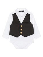 Balmain Kids body à design superposé - Blanc