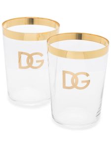 Dolce & Gabbana lot de deux verres à logo imprimé - Tons neutres