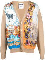 Moschino cardigan en maille à mélange d'imprimés - Tons neutres - thumbnail