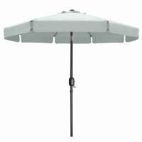 Marbueno Parasol Staal 8 Spaken D300 cm Polyester Wit Tuin, Zwembad, Terras 10489