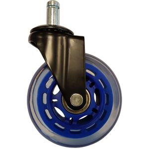 LC-Power LC-CASTERS-7DB-SPEED bureaustoelonderdeel Blauw Kunststof, Rubber Zwenkwielen