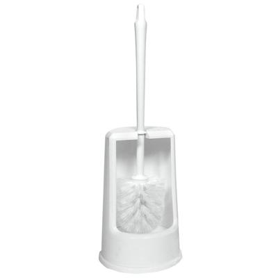 WC borstel - wit - inclusief houder - kunststof - 40 cm