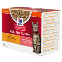 Hill's Healthy Cuisine Adult stoofpotje voor kat met kip & groenten, met zalm & groenten maaltijdzakje combipack 2 dozen (24 x 80 g) Hill's Healthy Cuisine Adult stoofpotje voor kat met kip & groenten, met zalm & groenten maaltijdzakje combipack 2 dozen (24 x 80 g)