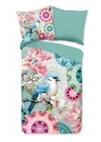 HIP Dekbedovertrek "mandalas, bloemen & vogel" - Mint - (155x220 cm) - Katoen Satijn