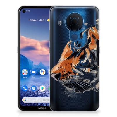 Smartphone hoesje Nokia 5.4 Watercolor Tiger