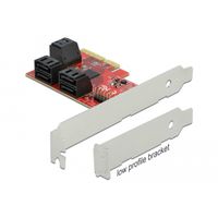 6 Port SATA PCIe Express x4 card - Low Profile Controller - thumbnail