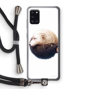 Yin Yang Wolves: Samsung Galaxy A31 Transparant Hoesje met koord